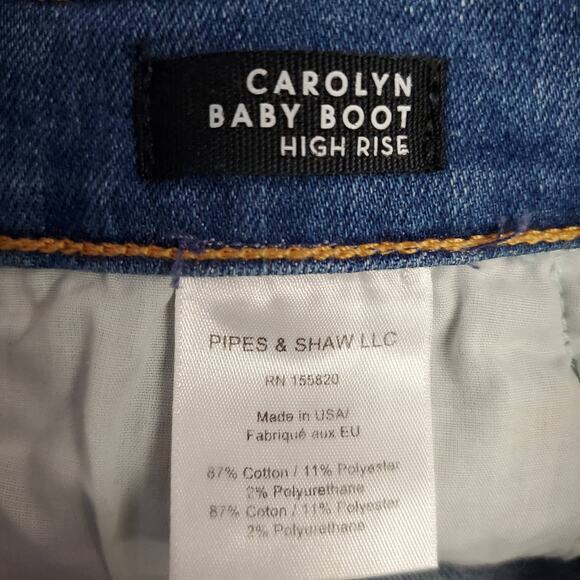 Veronica Beard Women's Carolyn Baby Boot High Rise Jeans Size 25/0 Tuxedo Stripe - Picture 7 of 11